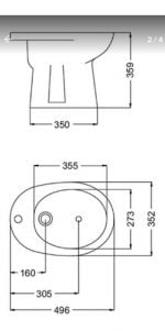 Bidet Ferrum Andina Bea1 De 1 Agujero Para Monocomando - Imagen 2