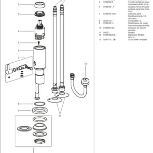 Despiece PLano Griferia FV 0189/D9 Coty – Juego monocomando para bidé